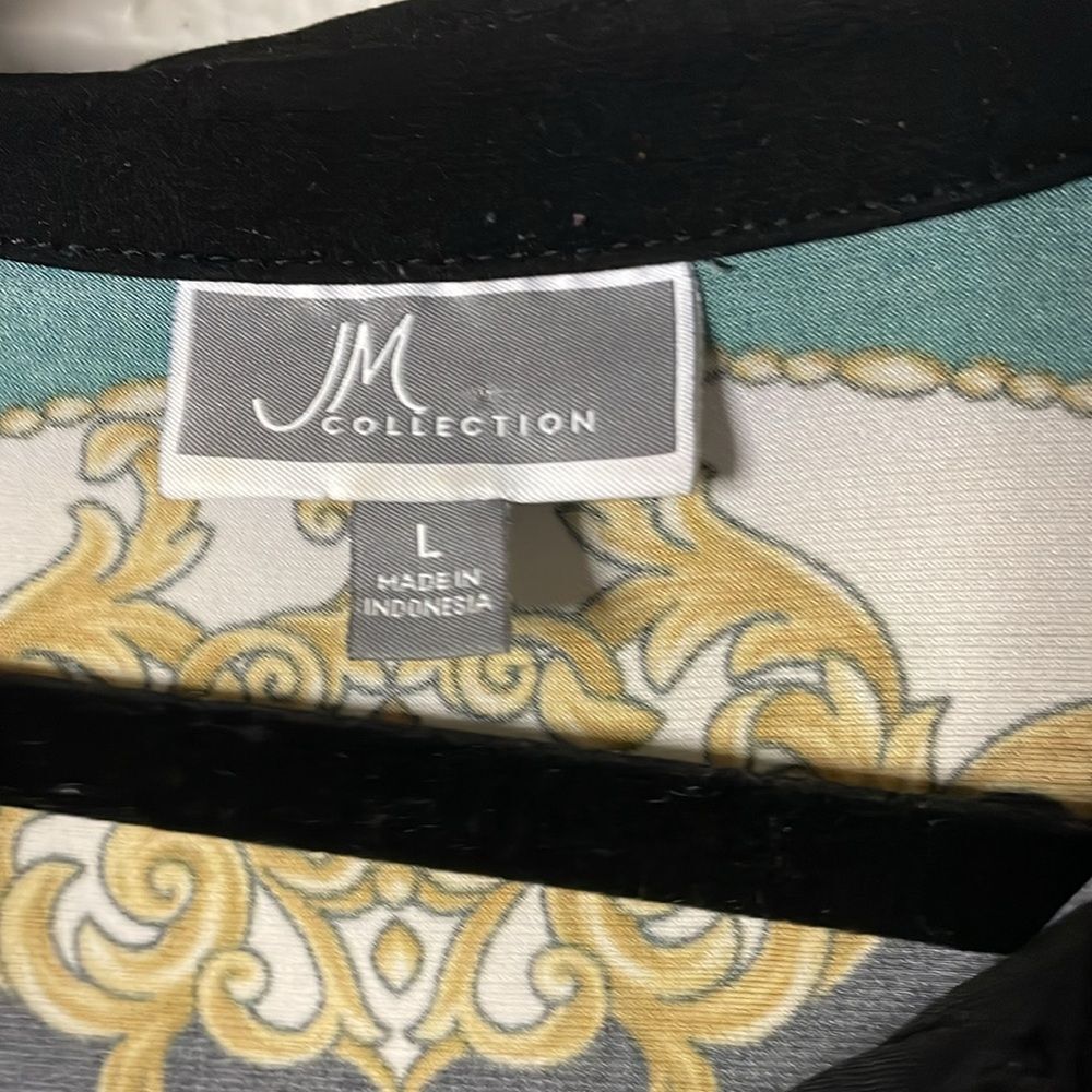 Jm Collection Button-Up Chain Printed Tunic Top W… - image 4